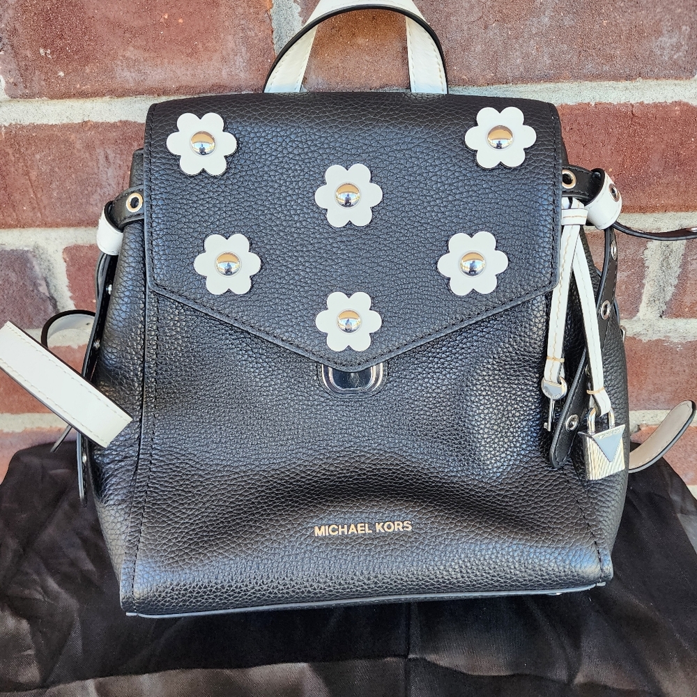 Michael Kors Black Floral Backpack